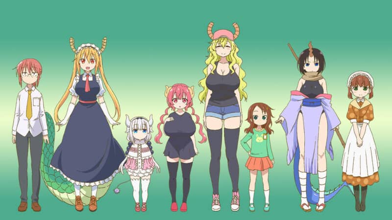 20+ Fetish Anime Shows That Will Satisfy Your Curiosity 44 Miss Kobayashis Dragon Maid girls cast