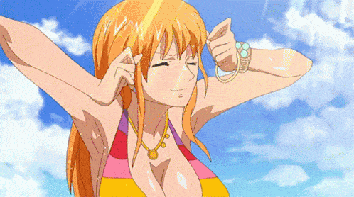 20+ Of The Most THICC Anime Waifu's Who Deserve Some Credit 36 Nami happy beach stretch