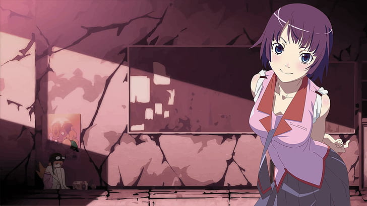 20+ Of The Best Ecchi Anime Characters Of ALL Time! 29 Senjougahara Hitagi Monogatari smiling
